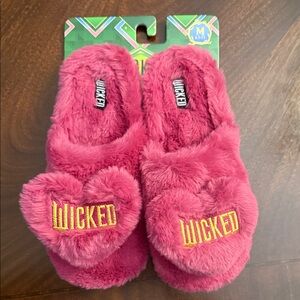 Wicked Pink Fuzzy Slippers
